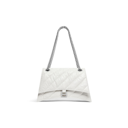 WOMEN'S CRUSH MEDIUM CHAIN BAG QUILTED IN OPTIC WHITE